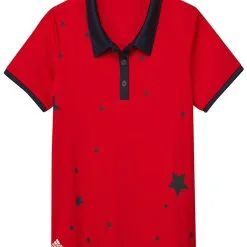 Adidas JR Girls Printed Polo - Red