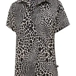 Birdee Sport Women's Cougar Short Sleeve Top - Black Animal