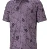 Puma CLOUDSPUN Frequency Golf Polo - Purple Charcoal/Puma Black
