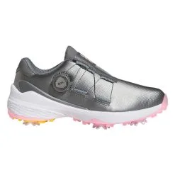 Adidas Women's ZG23 BOA Lightstrike Golf Shoes - Dark Silver Met/Solar/Beam Pink