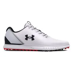 Under Armour Charged Medal Spikeless Wide (E) Golf Shoes - White/Mod Grey